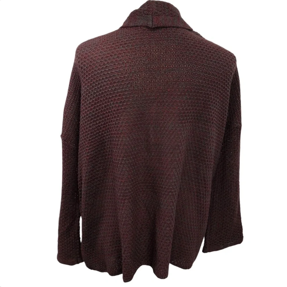 UO BDG Crochet Loose Oversized Knit Pocket Cardigan Sz XS Burgundy Casual Beachy